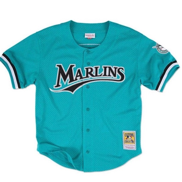 Mitchell & Ness Andre Dawson Teal Florida Marlins Mesh Batting Practice Jersey - Picture 4 of 5